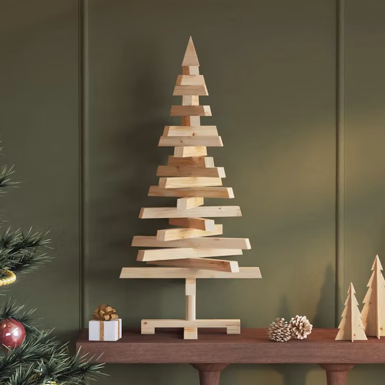 vidaXL Alberi di Natale KOTKA 90 cm Legno di pino massello Naturale