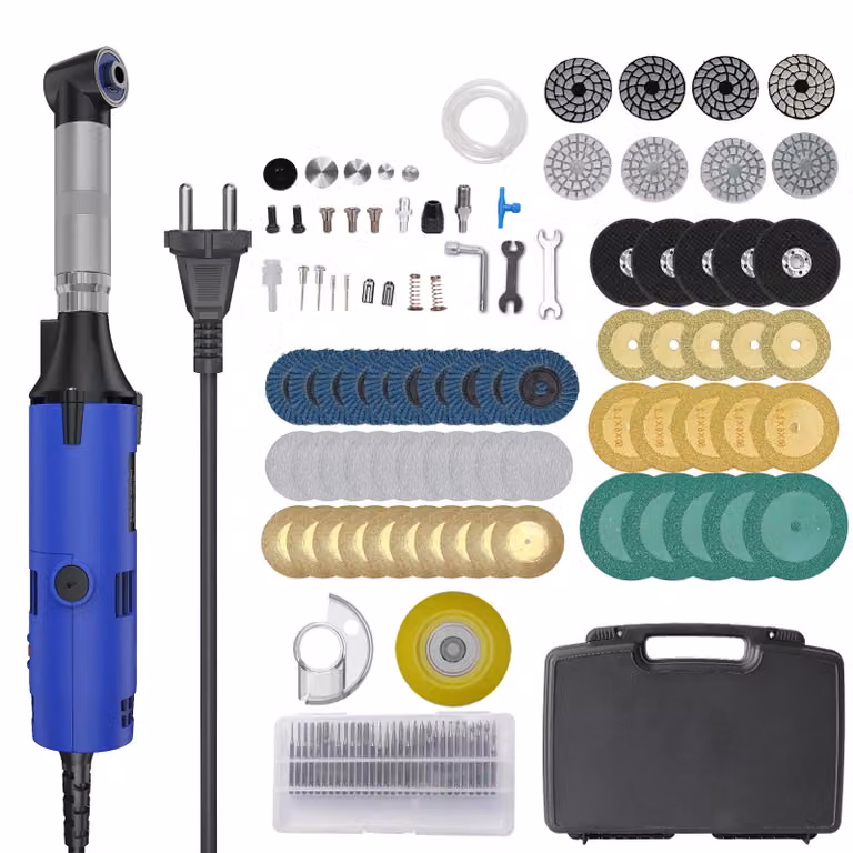 Smerigliatrice angolare elettrica - 500 W - 6 velocità - Velocità variabile - Ideale per la lucidatura e la sbavatura - Per uso domestico e fai-da-te