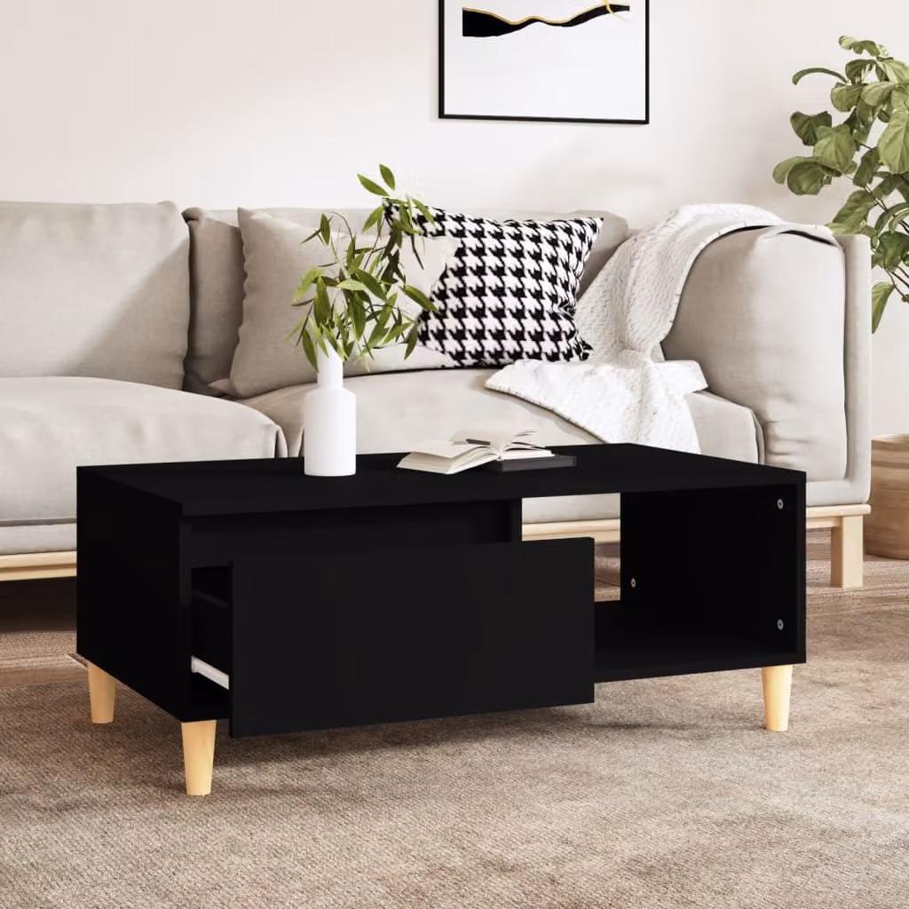 Maison Exclusive - Tavolino nero 90x50x36,5 cm Materiale ligneo