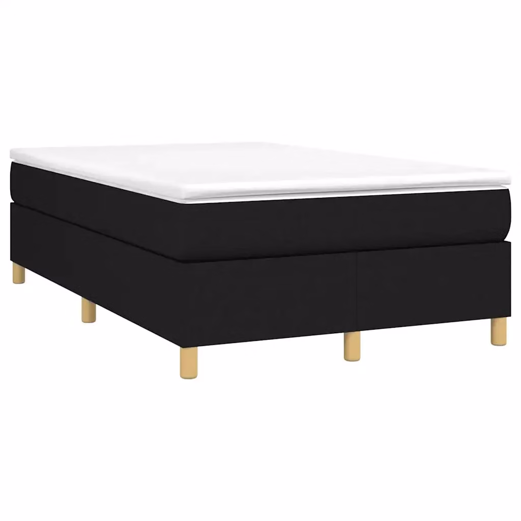 Letto Ibrido vidaXL con Giroletto a Molle e Materasso in Tessuto Nero e Bianco L/P/H: 120 x 200 x 35 cm – 2