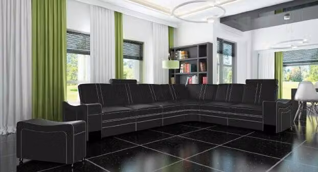 LEDER ECKCOUCH GARNITUR Massanfertigung USB LEDERSOFA XXL WOHNLANDSCHAFT
