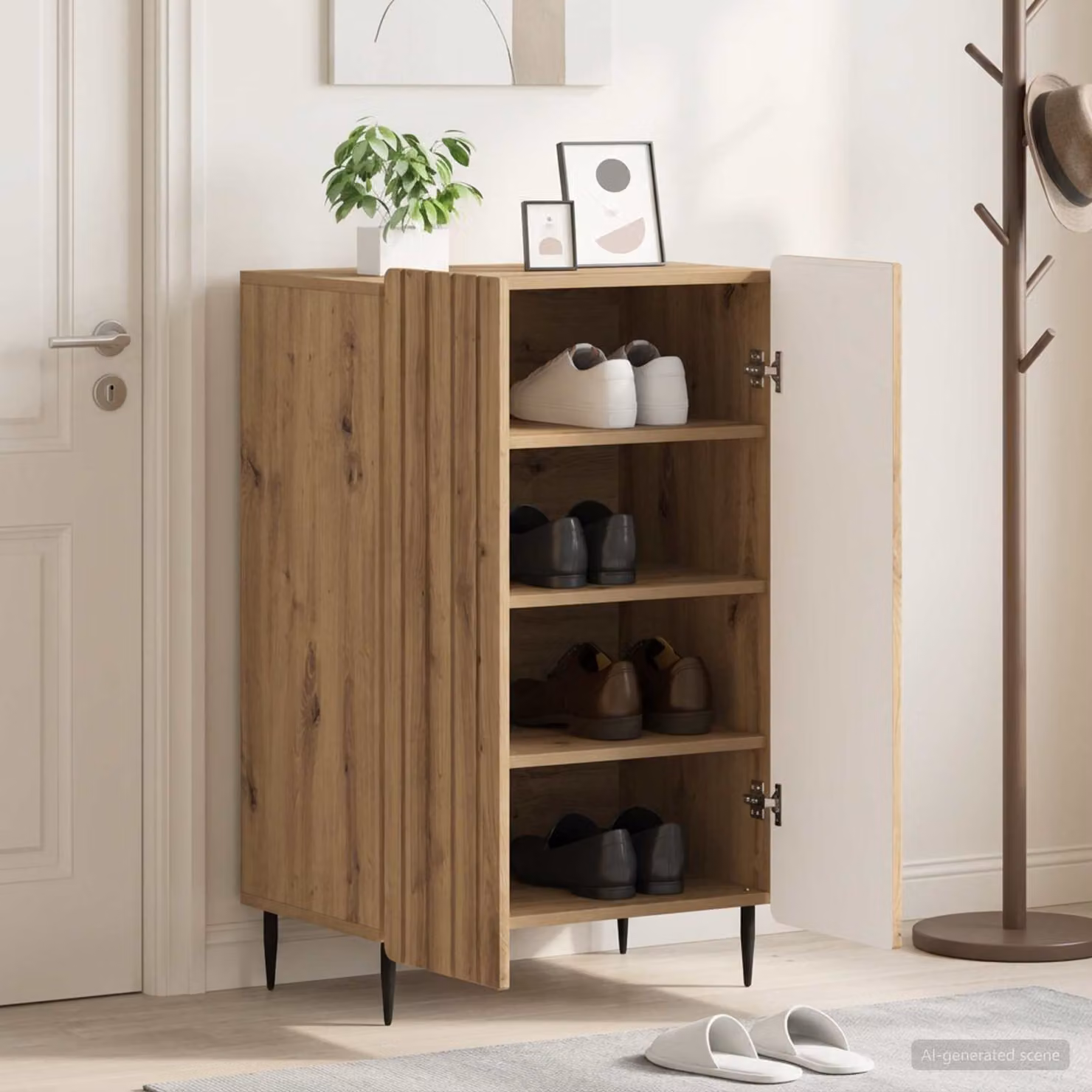Mobile porta scarpe vidaXL ZWOLLE marrone L: 59,5 cm, P: 39,5 cm, H: 91,5 cm