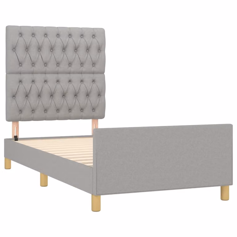 Giroletto senza Materasso Grigio Chiaro 90x200 cm Tessuto