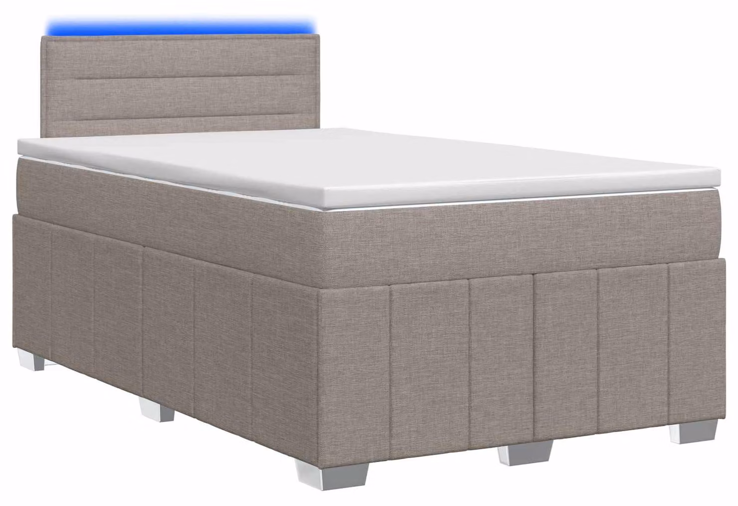 vidaXL Letto a molle con materasso Taupe 120 x 190 cm in tessuto