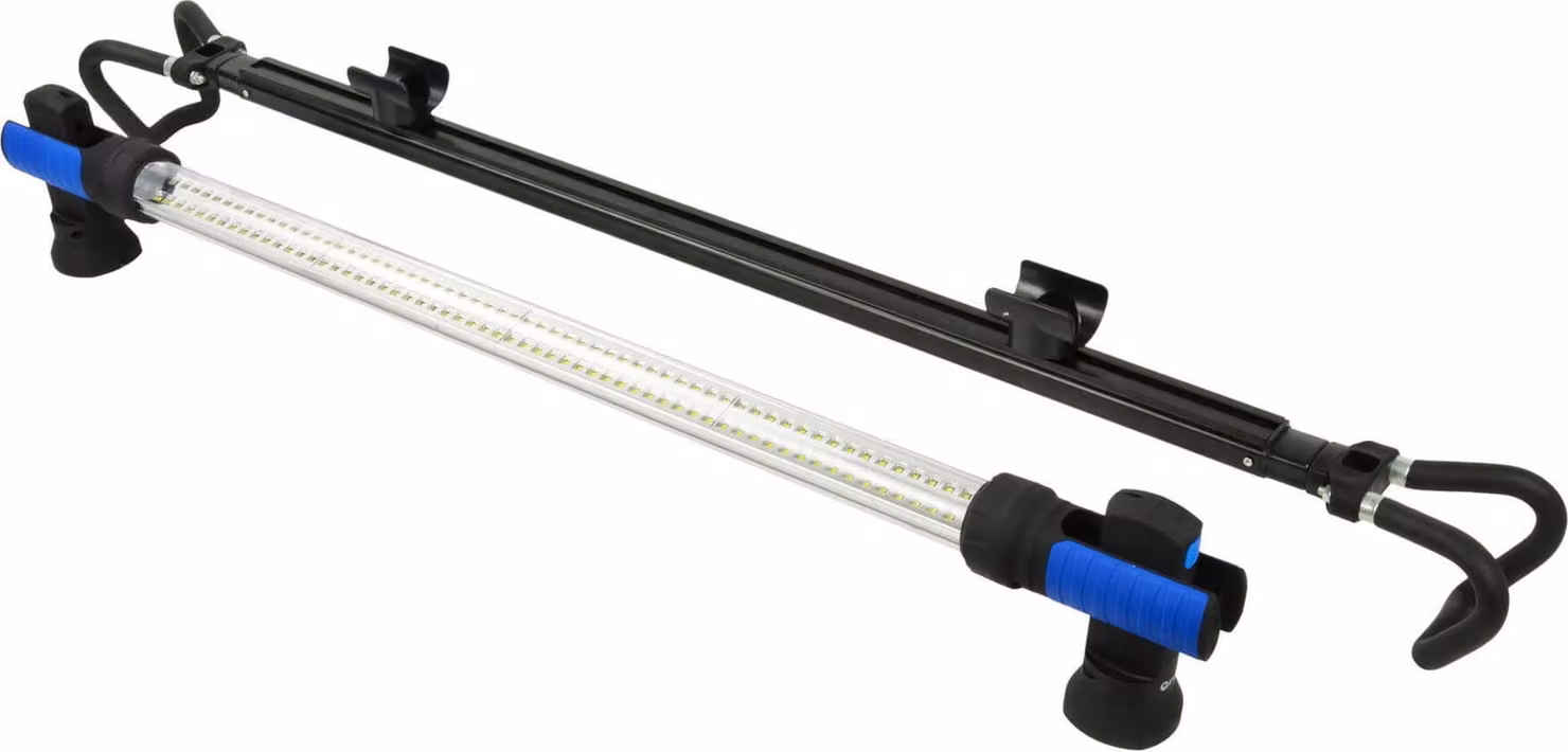 Lampada da lavoro a LED ricaricabile, magnetica, torcia per officina con 120 led, riparazione auto/emergenza/campeggio, 1, 2–1, 9 m 12/230v