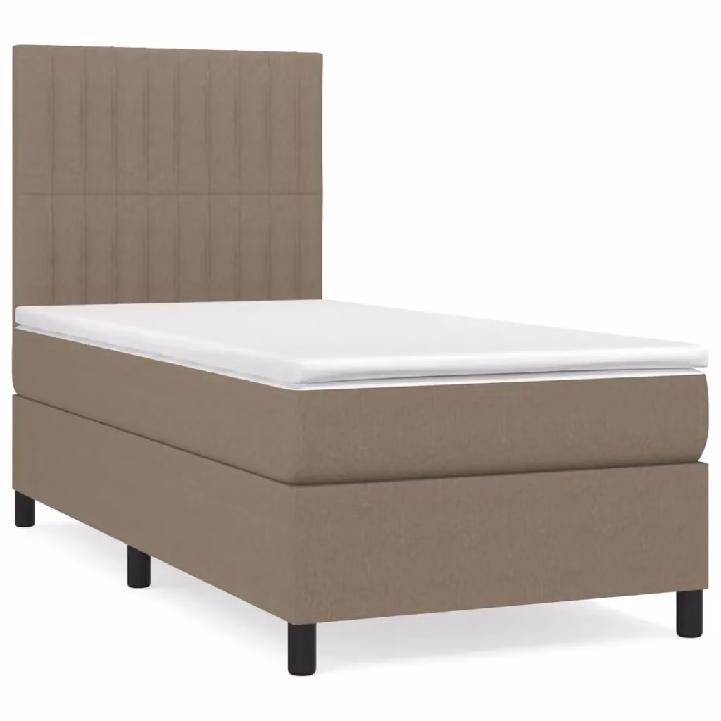 Letto Ibrido con Giroletto a Molle e Materasso vidaXL in Tessuto Beige e Bianco L/P/H: 80 x 200 x 128 cm – 2