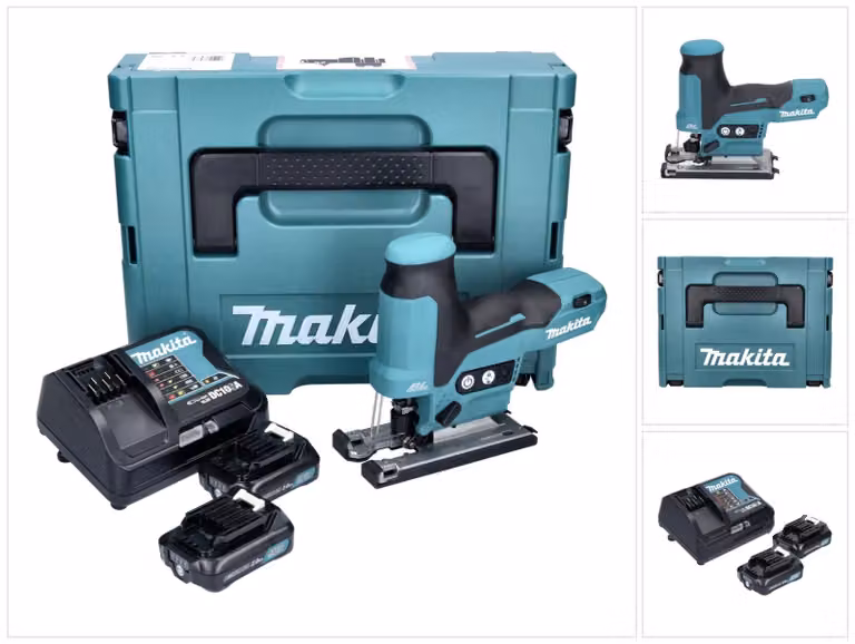 Seghetto alternativo a batteria Makita JV 102 DSAJ 12V max. Senza spazzole + 2x batteria 2,0 Ah + caricabatterie + Makpac