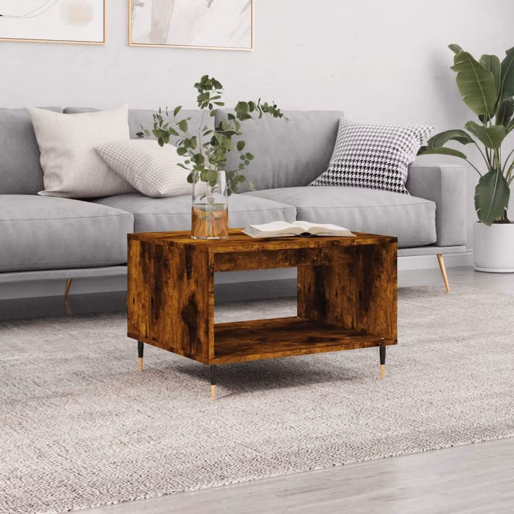 Maison Exclusive - Tavolino in rovere affumicato 60x50x40 cm Materiale ligneo