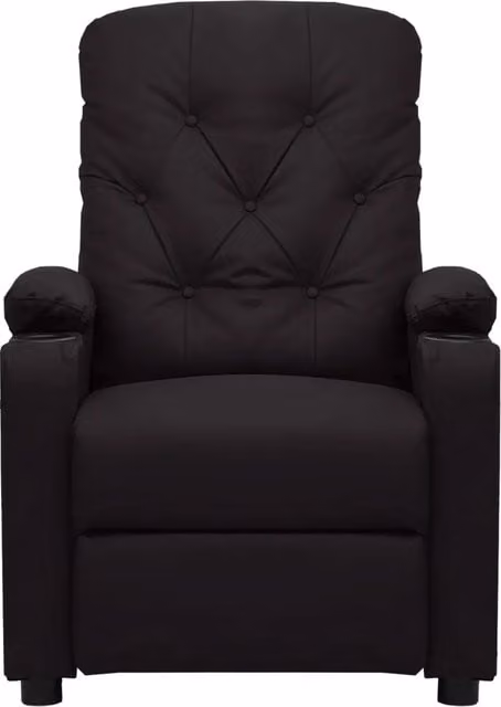 Poltrona Relax Recliner vidaXL in Similpelle Nera con Braccioli e Struttura Moderna