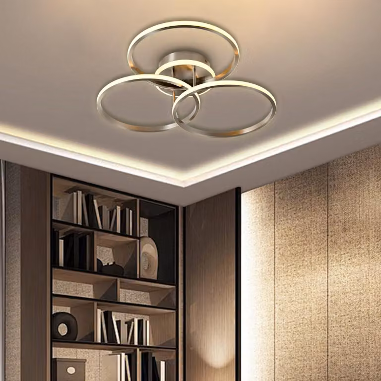 LQWELL Lampada da soffitto a LED, 27,5 W, 3000 K, lampada moderna per cucina e camera da letto in alluminio, ideale per soggiorno, camera da letto e ufficio, 530 x 130 mm