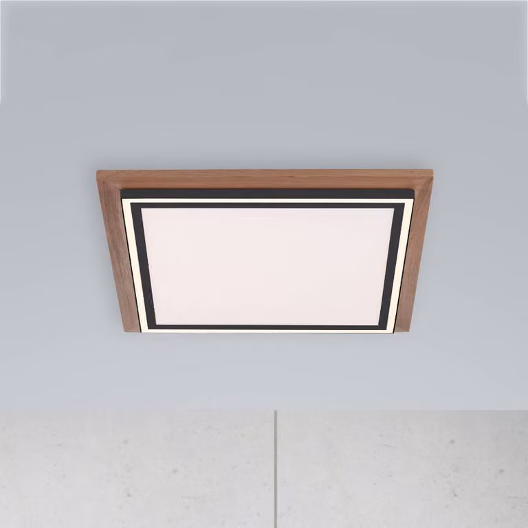 Paul Neuhaus Plafoniera a LED Palma, dimmerabile, Legno scuro, Soggiorno / Sala da pranzo, Alluminio, Plafoniera LED