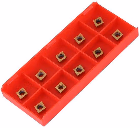 Set di inserti da taglio CNC in metallo duro - 10 pezzi - CCMT060204-HM - Due inserti in metallo duro ad alte prestazioni - Precisi ed efficienti - Elevata resistenza e durabilità