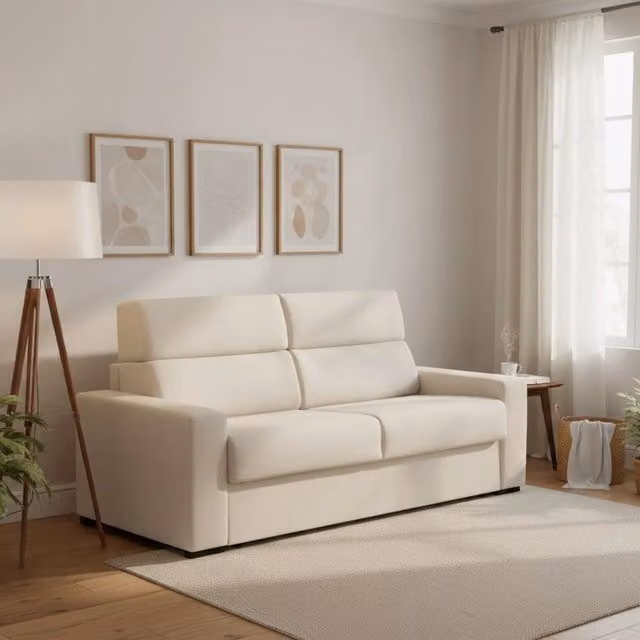 Divano Letto Sonico DMORA 2 Posti Sfoderabile Beige L: 200 cm, P: 95 cm