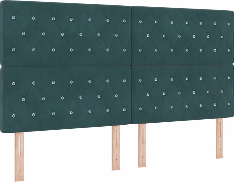 Testiera LED con strisce luminose LED verde scuro 180 cm velluto