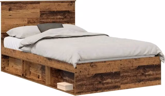 Letto matrimoniale | Letto per adulti | Struttura del letto Legno vecchio 120 x 200 cm Pino massello