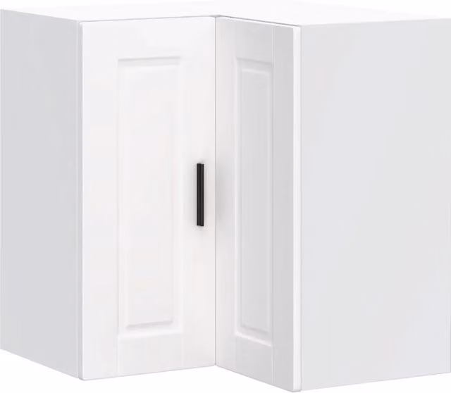 Armadio pensile ad angolo per cucina Porto 57 x 57 x 60 cm design pratico finitura elegante in legno ingegnerizzato bianco 02_0050402
