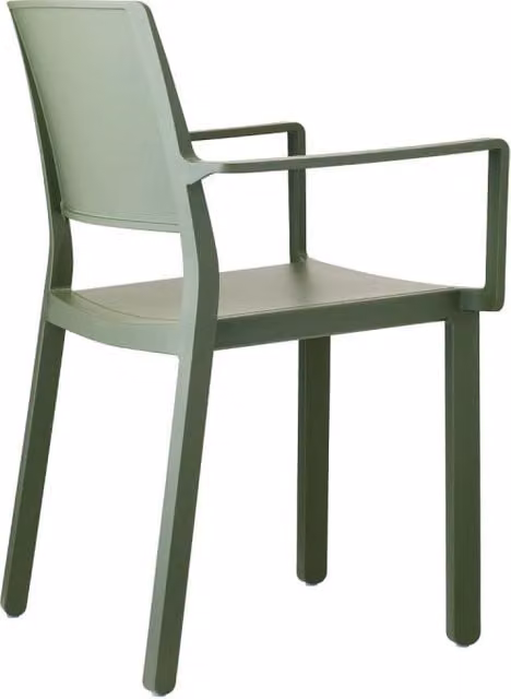 SET 4 SEDIE KATE CON BRACCIOLI TECNOPOLIMERO SCAB DESIGN - Verde oliva 56