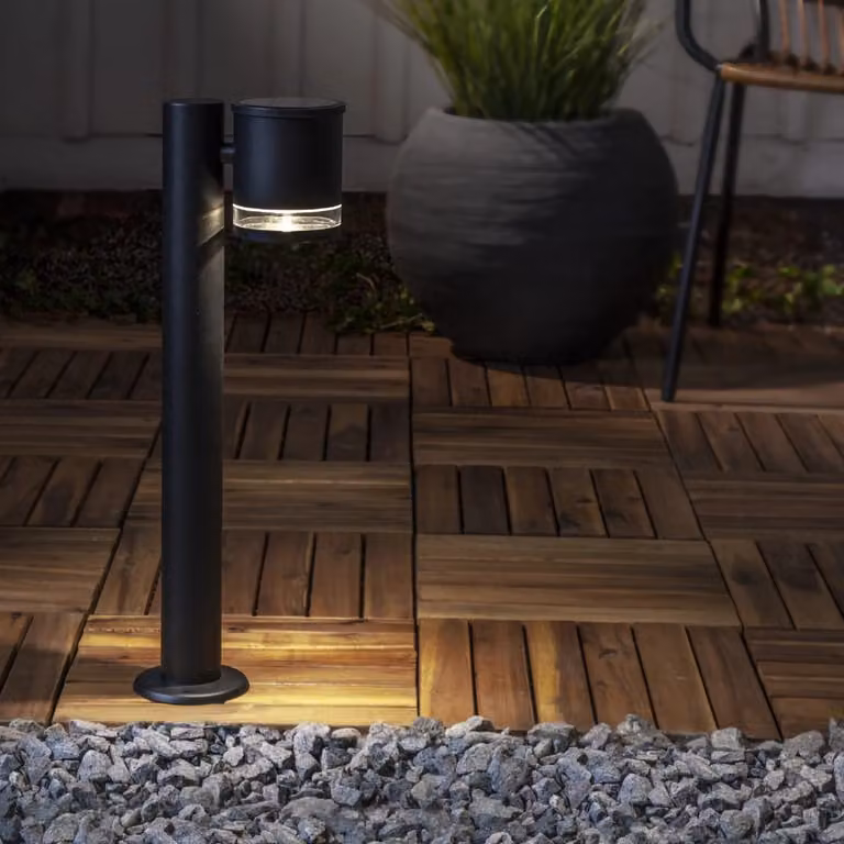 Lampada da esterno a energia solare «Vienna», paletto luminoso a LED con sensore crepuscolare, nero, H 50 cm