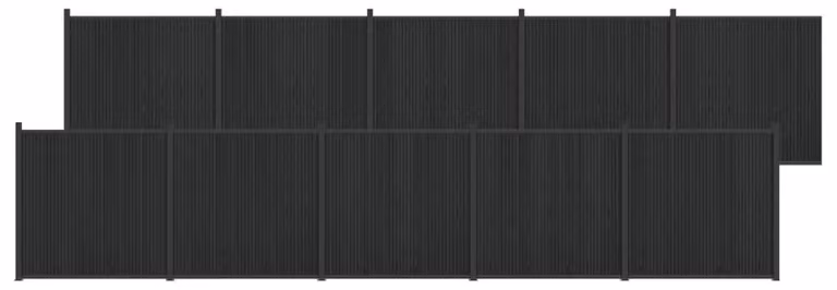 Pannello di Recinzione 10 pcs WPC e Alluminio Nero