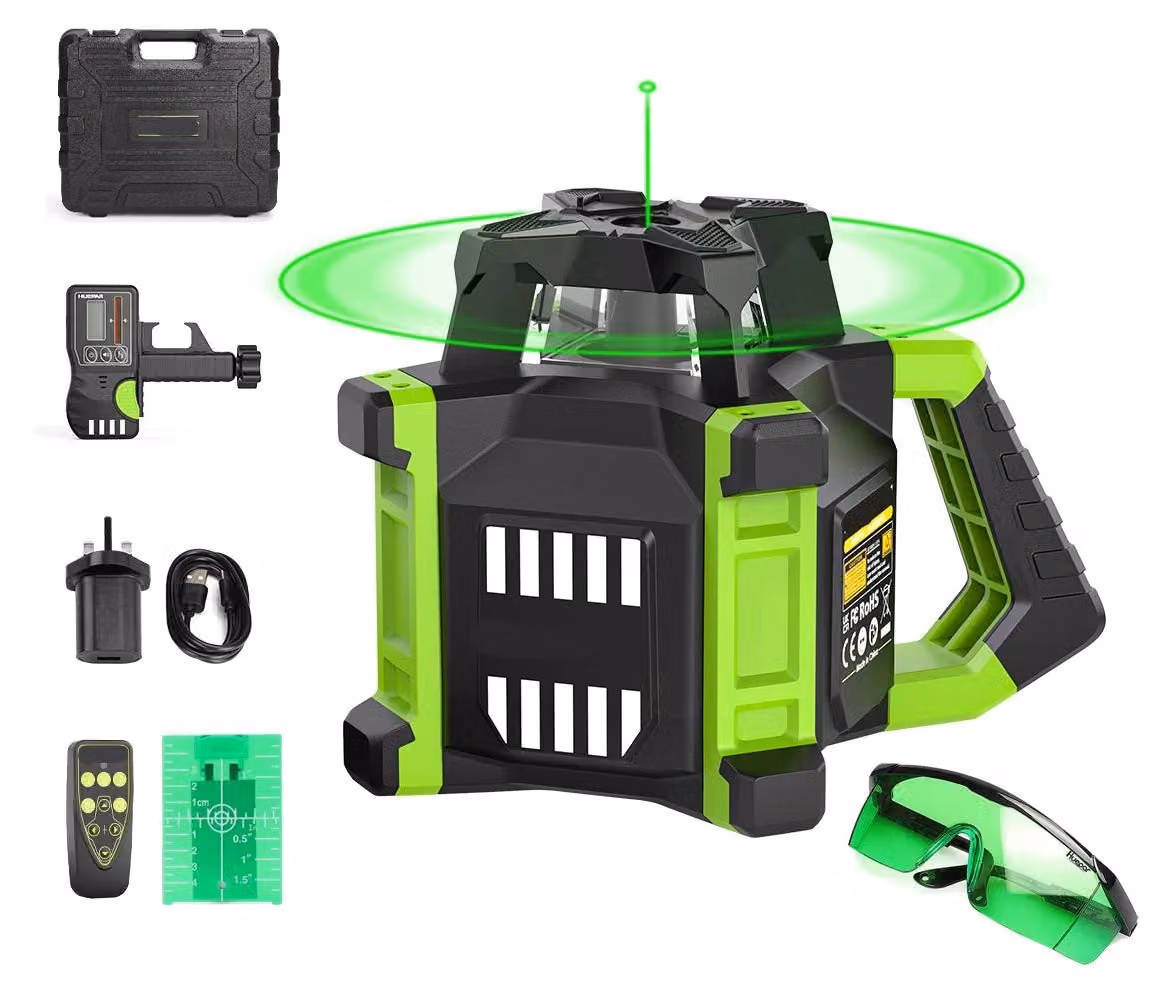Livella laser rotante - Livella laser elettronica - Laser verde - Portata di 800 metri