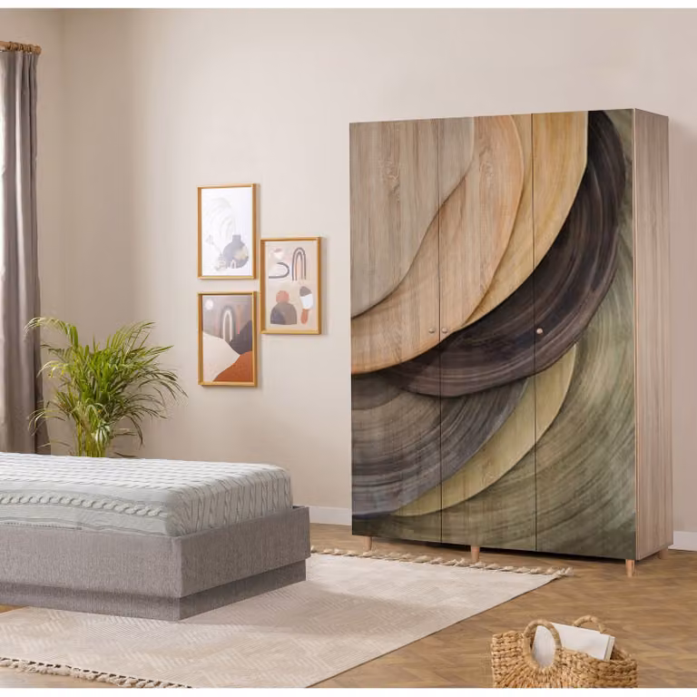 Skye Decor, Lena 3 -977, armadio, Sonomo, 100 % PANNELLI DI PARTICELLE RIVESTITI IN MELAMMINA, 135 x 52 x 192 cm