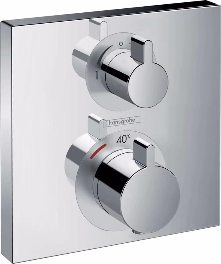 hansgrohe Ecostat Square Set di finitura termostato da incasso 2 utenze cromato, 1 pz.
