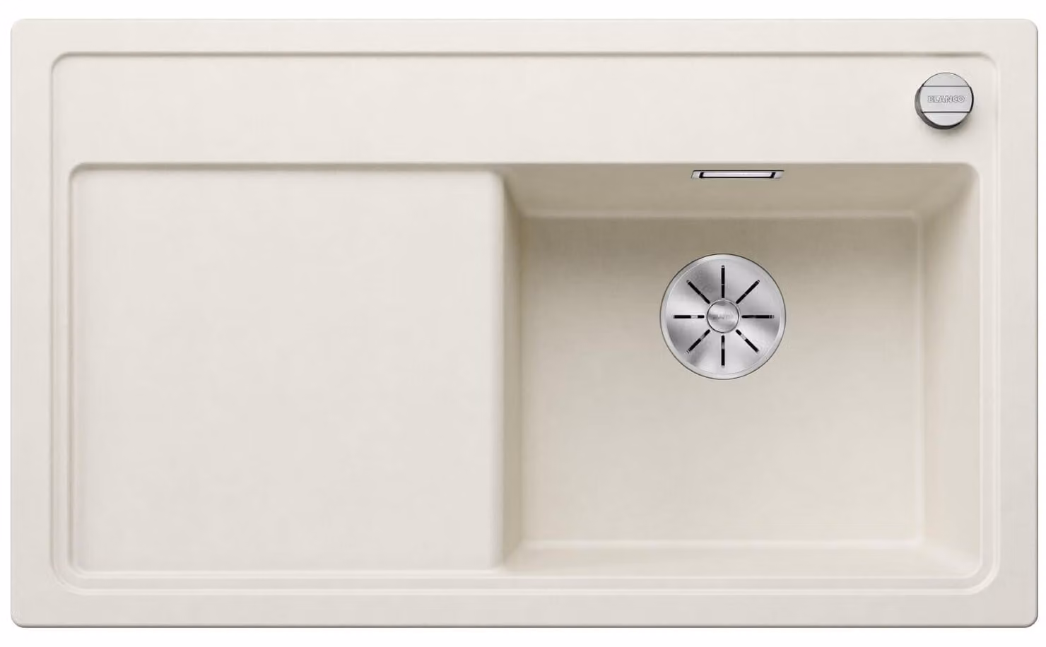 Lavello in granito, 86x51 cm, colore bianco opaco, adatto a mobiletti da 45 cm