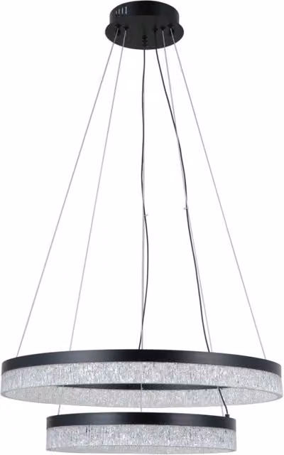 Lampada a sospensione Pantal 2 anelli LED nera Italux