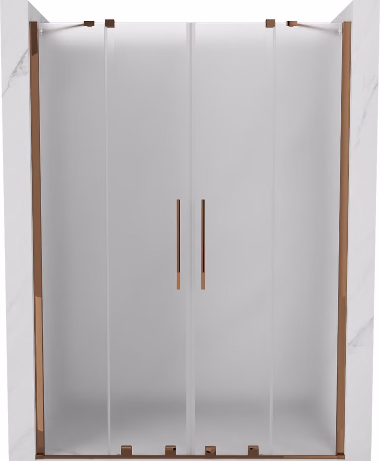 Mexen Velar Duo porte doccia scorrevoli 160 cm, ghiaccio, oro rosa - 871-160-000-32-60