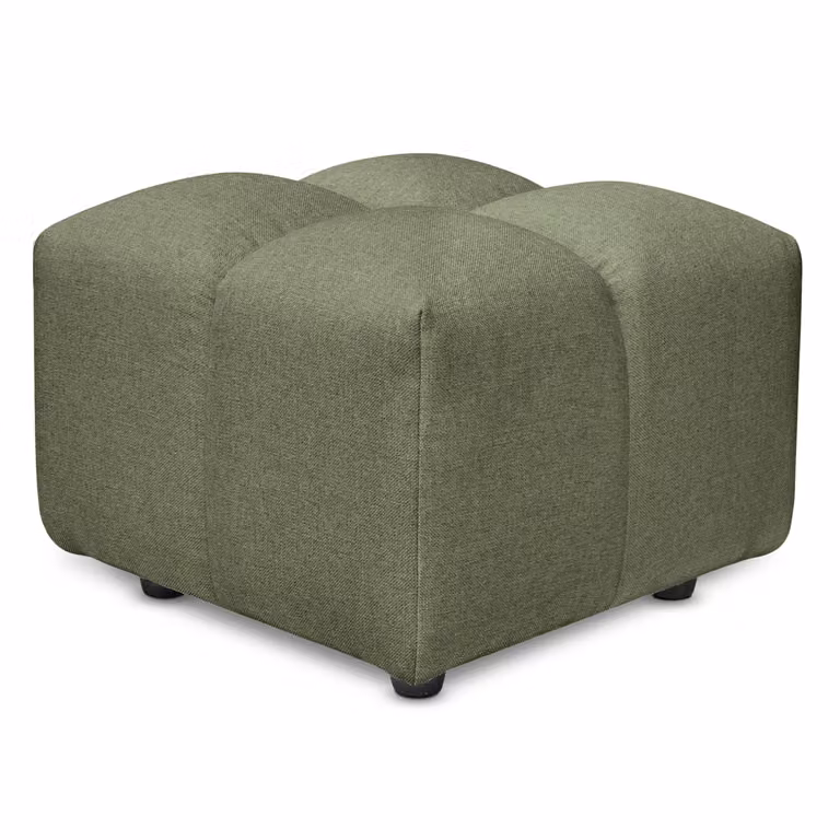 Pouf poggiapiedi con bombature morbide, Pouf Rubiq Oliva 60 x 150 cm