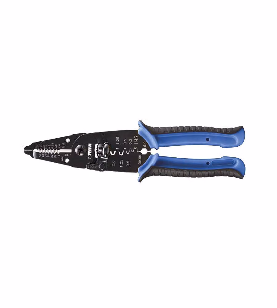 Fervi Pinza Fastonatrice e Spellafilo Acciaio 215 mm - AWG 30-14