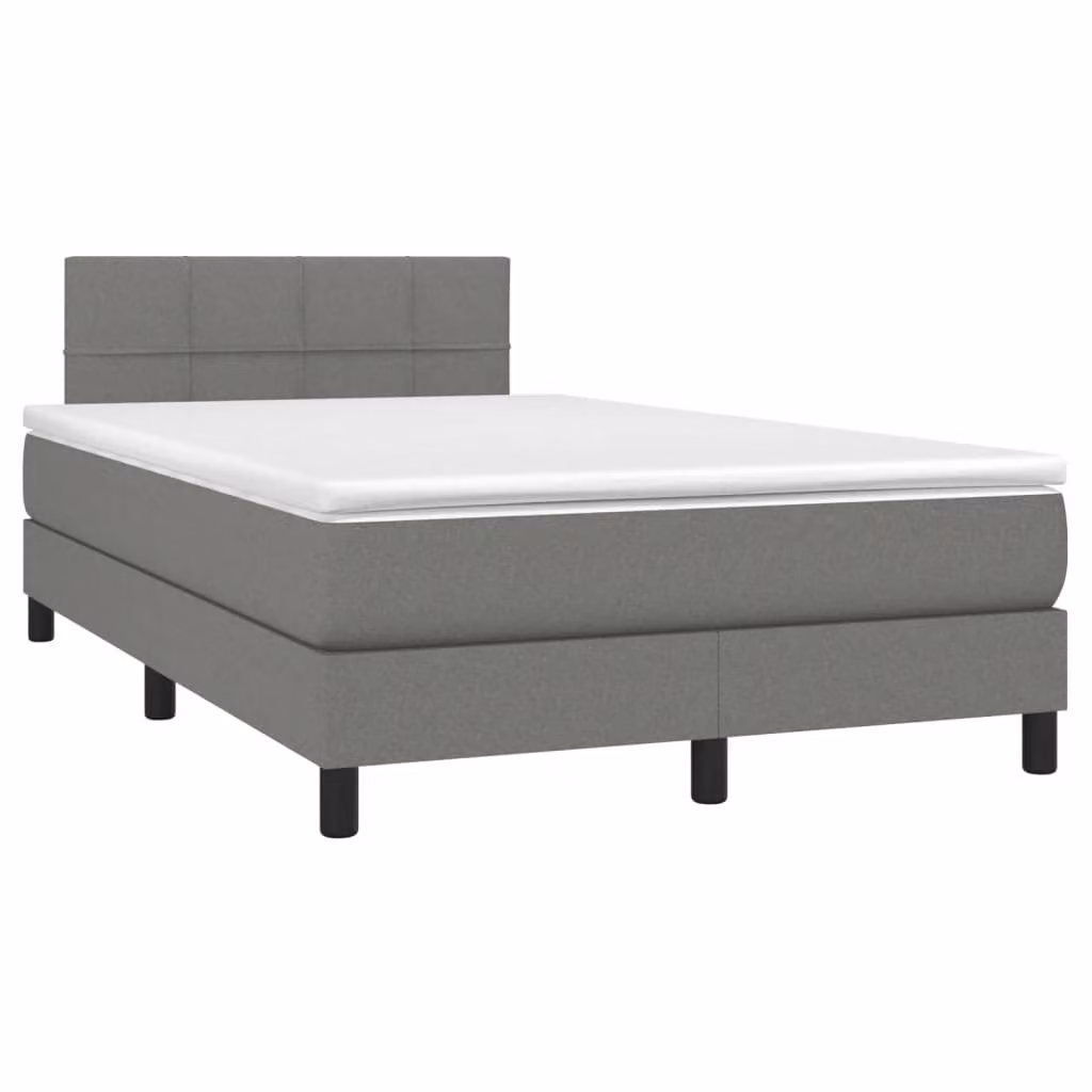 Maison Exclusive - Letto a Molle Materasso e LED Grigio Scuro 120x190cm in Tessuto