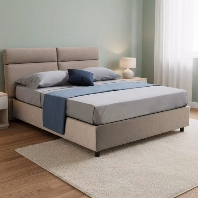 Letto Matrimoniale Ator DMORA con Contenitore a Sollevamento, Grigio, L/P: 160 x 200 cm