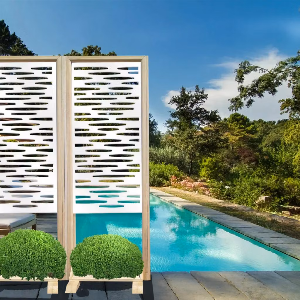 Paravento modulabile PUDDLE Signorbit in legno e PVC bianco L 70 cm x H 190 cm x P 50 cm – 2