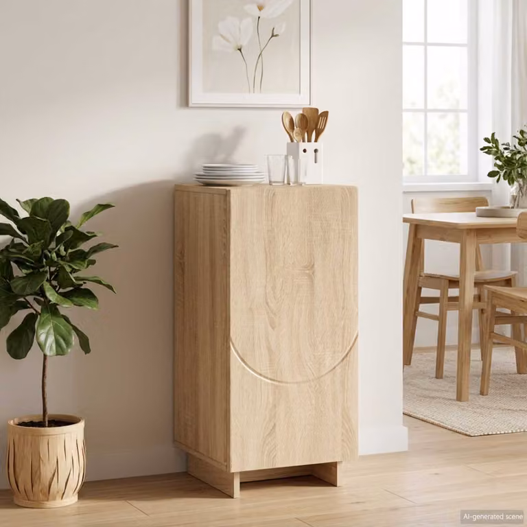 Credenza vidaXL in legno ingegnerizzato Rovere Sonoma, L/P/H: 33,5 x 34,5 x 75 cm