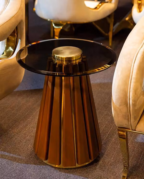 Couchtisch Beistelltisch Kaffeetisch Sofatisch Braun Tisch Metall Wohnzimmer