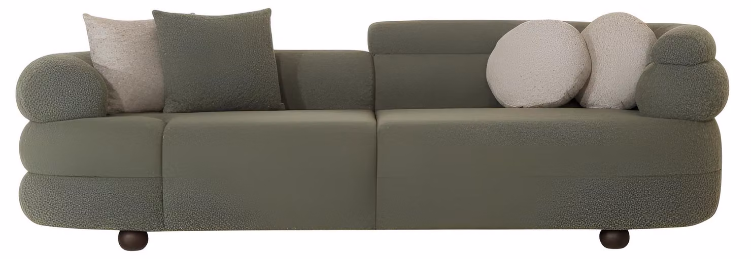 Edles Grünes Textilsofa Wohnzimmer Couch Polstersofas Relaxcouch