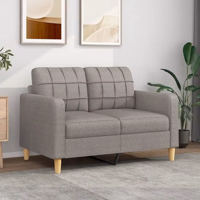 Divano moderno vidaXL in tessuto beige o grigio con struttura in metallo per il tuo soggiorno – 1