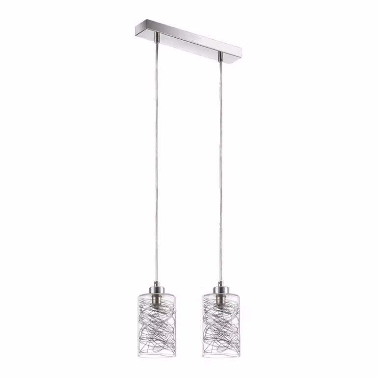 Luce a sospensione KNITT 2xG9/33W, cromo/argento L: 300, L: 100, H: 1250, dimmerabile