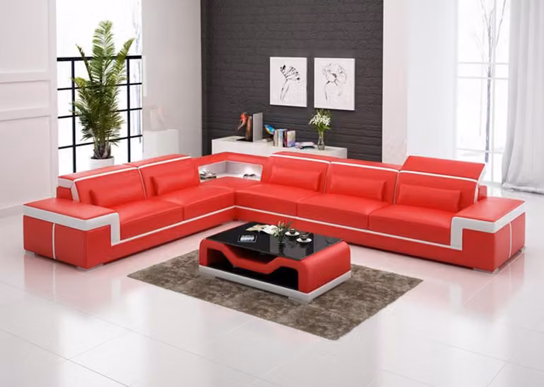 Designer Sofa Couch Ecksofa Polster Garnitur Wohnlandschaft L-Form Ledersofa
