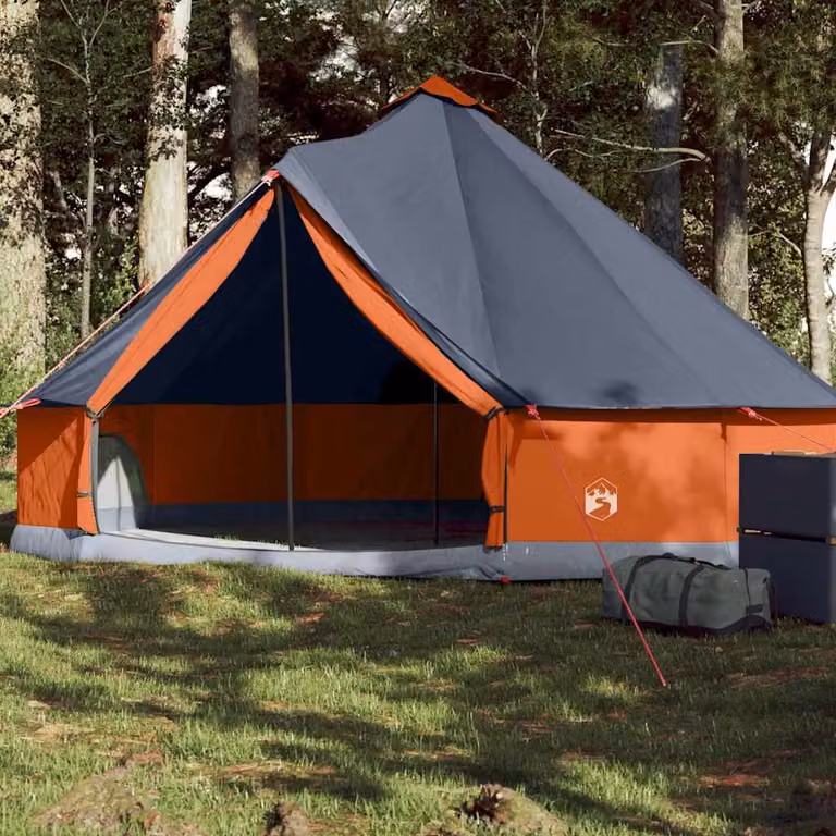 Tenda Familiare Impermeabile vidaXL per 6 Persone Grigia e Arancione
