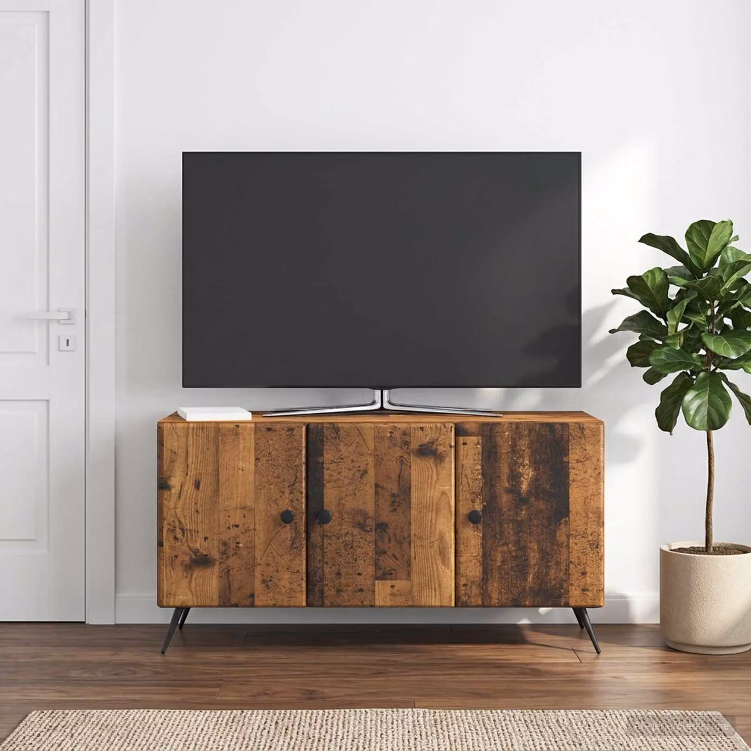Mobile TV vidaXL in legno ingegnerizzato color marrone, L 99 x P 34,5 x H 50 cm