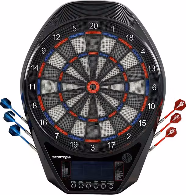 Bersaglio Elettronico per Freccette SPORTNOW con Display LED Luminoso e Ricaricabile, Nero – 1