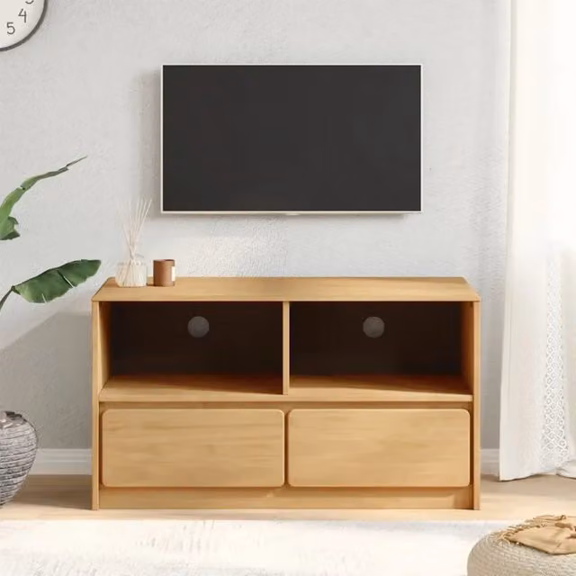 Mobile TV-Credenza per TV-Console TV SAUDA Rovere 99x43x55 cm in Legno Massello di Pino