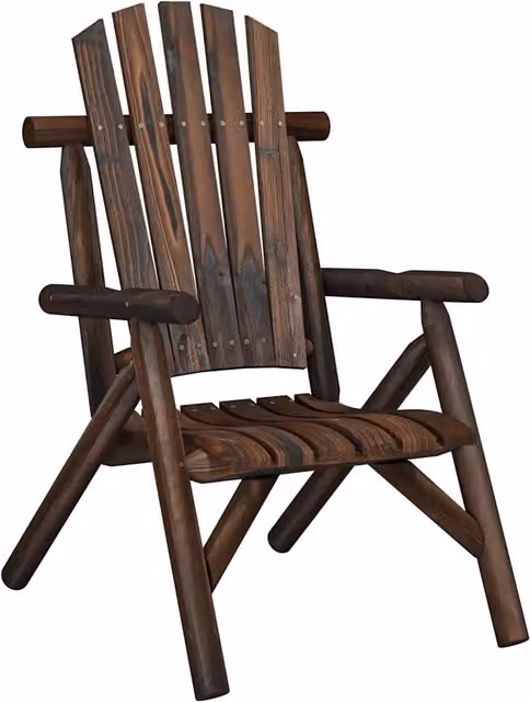 Sedia da giardino in legno massello di abete rosso marrone con braccioli L: 68 cm, P: 39 cm, H: 103 cm