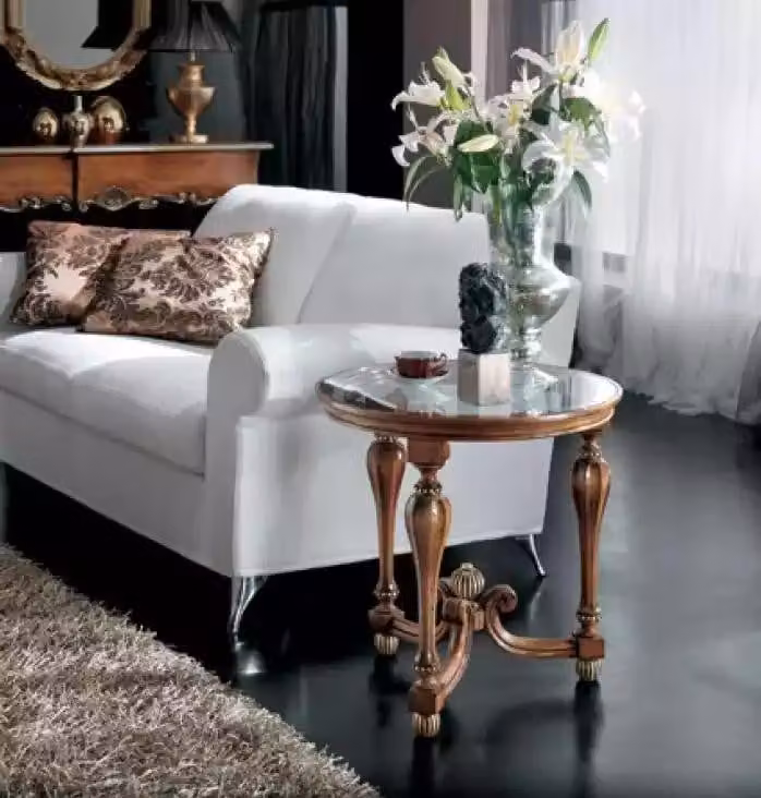 Klassischer Couchtisch Braun Holz Möbel Wohnzimmer Designer Tisch