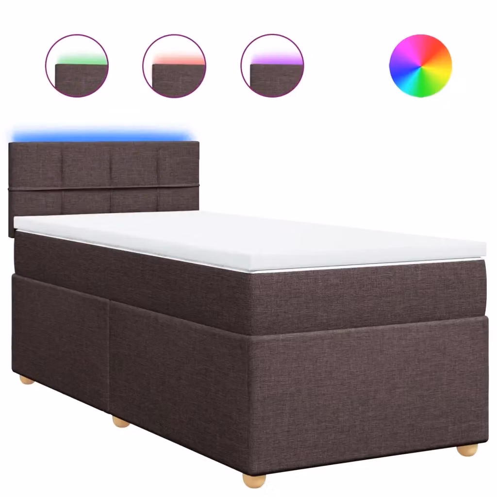 Letto Ibrido con Giroletto a Molle e Materasso vidaXL, Marrone e Bianco, L/P/H: 90 x 190 x 100,5 cm – 2