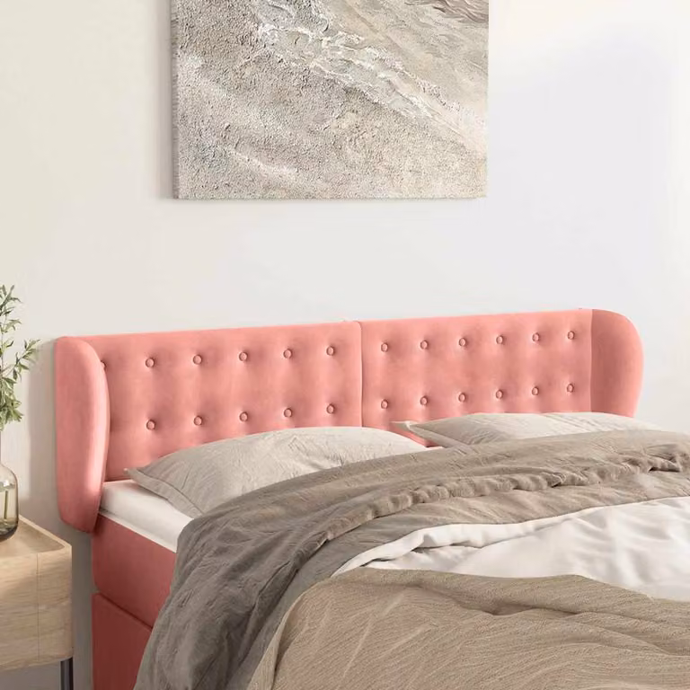 Testiera ad Orecchio vidaXL in Velluto Rosa L: 147 cm, P: 23 cm, H: 78-88 cm