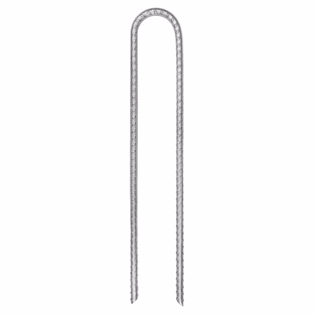 Picchetti Tenda 12 pz a Forma di U 30 cm Ø7 mm Acciaio Zincato