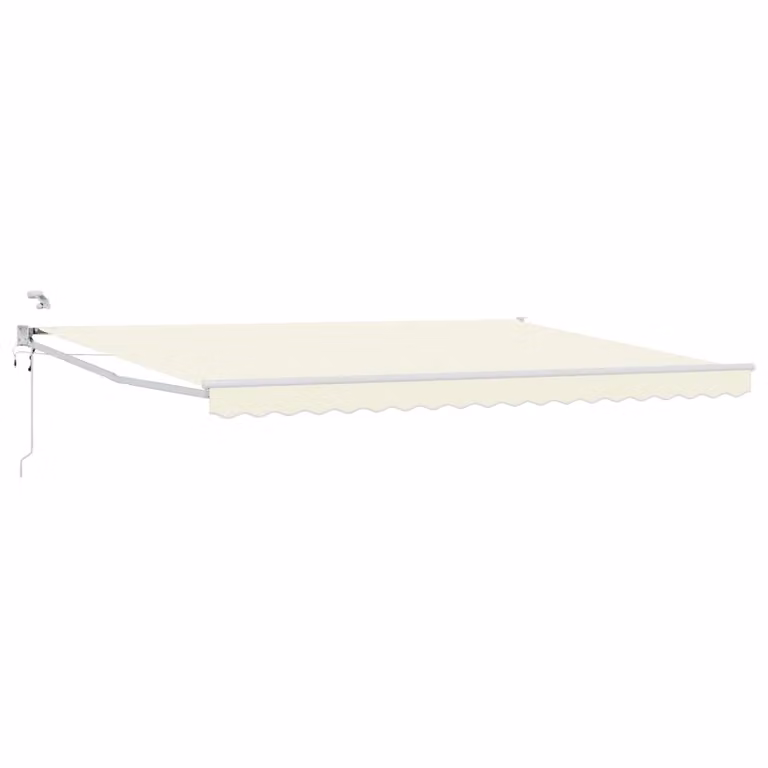 Tettuccio elettrico retrattile vidaXL color beige con bracci pieghevoli in alluminio e copertura in poliestere L: 4,5 m x P: 3 m